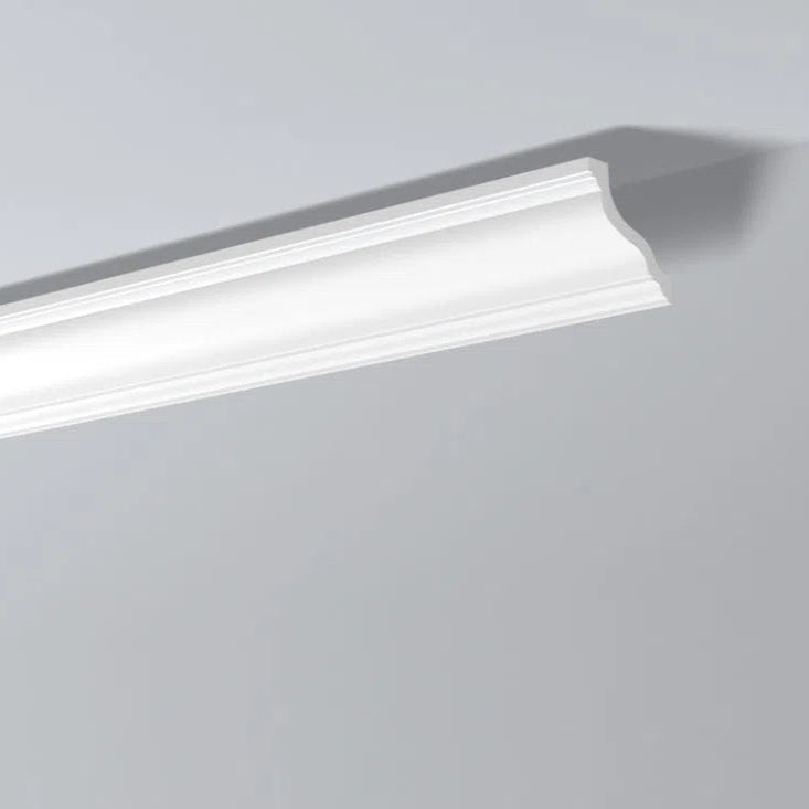 ANNA WT10 WALLSTYL® 2.44M NMC Ceiling Coving on a grey ceiling | DecorMania UK